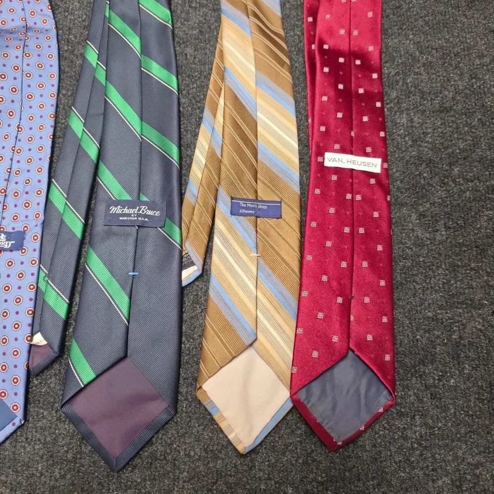 Mens Necktie Lot 6pc Gant Stafford Van Heusen Stripes Paisley Medallion Tie